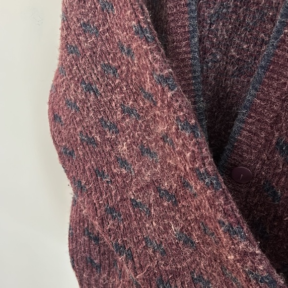 Vintage Paris Sports Club Cardigan Sweater V Neck Button 80s 90s Purple Size M - Picture 6 of 7